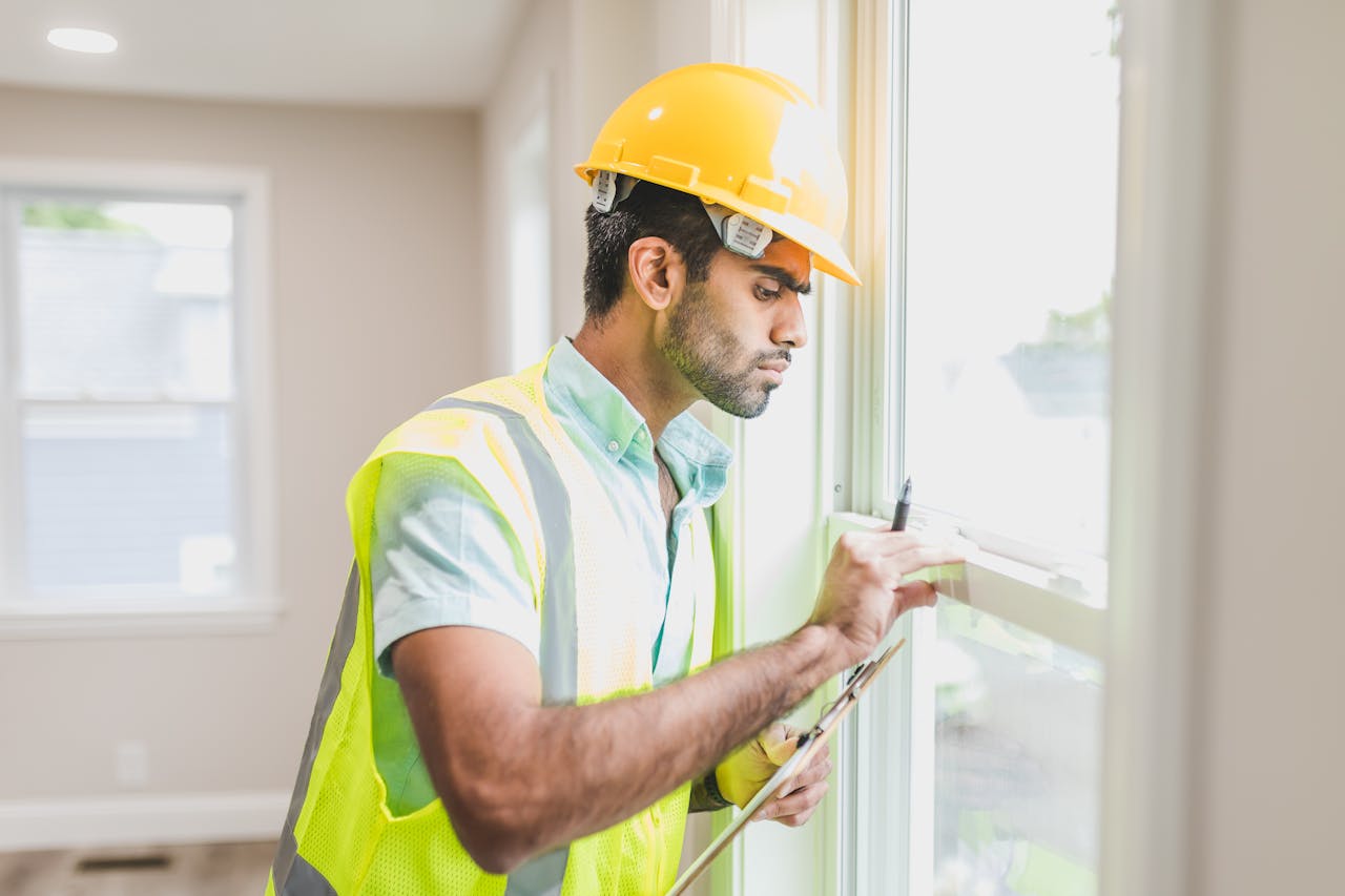 Un ouvrier en train de travailler sur un chantier de rénovation